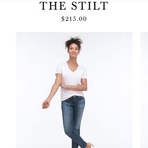 AG Stilt Cigarette Jeans Blue Size 28R Fit Skinny